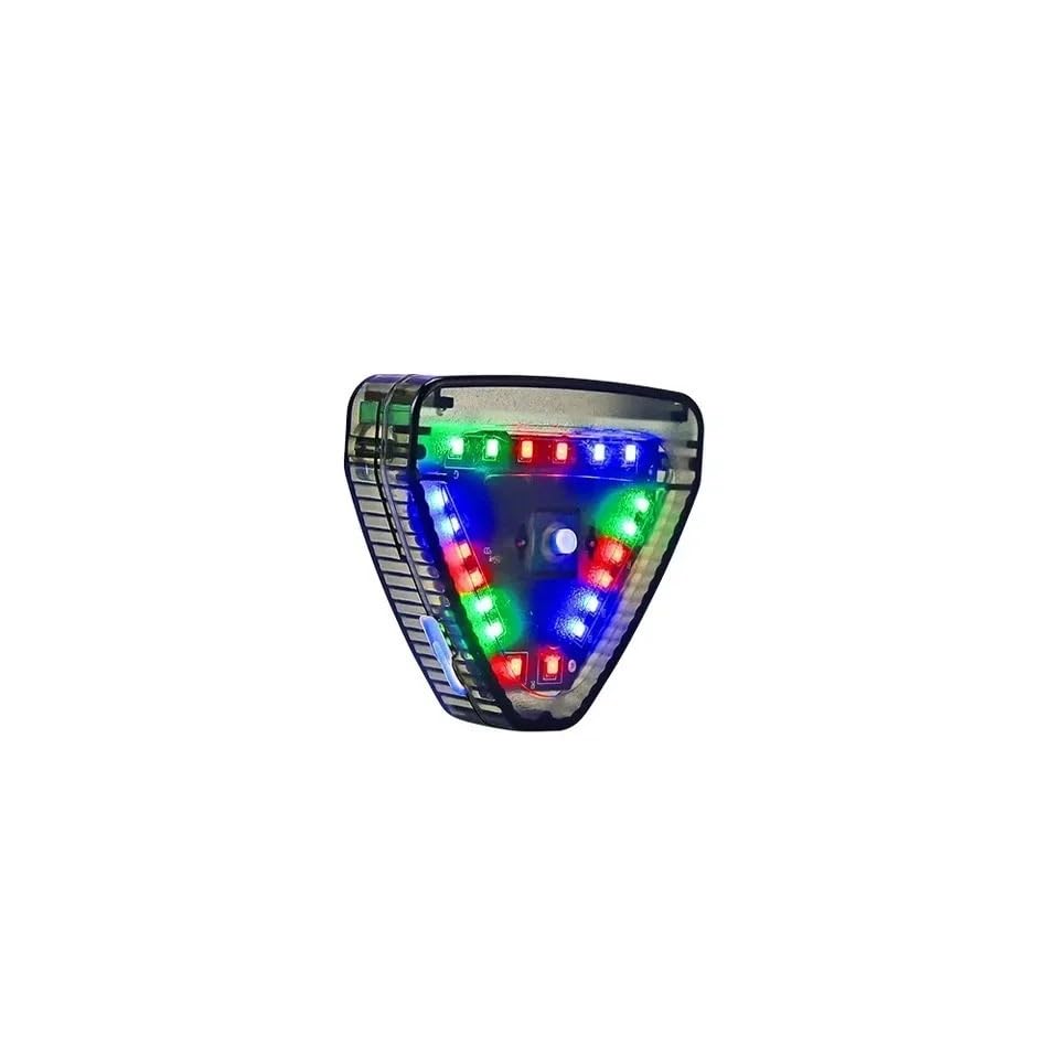 Feu stop moto stroboscopique solaire à LED coloré anti-collision