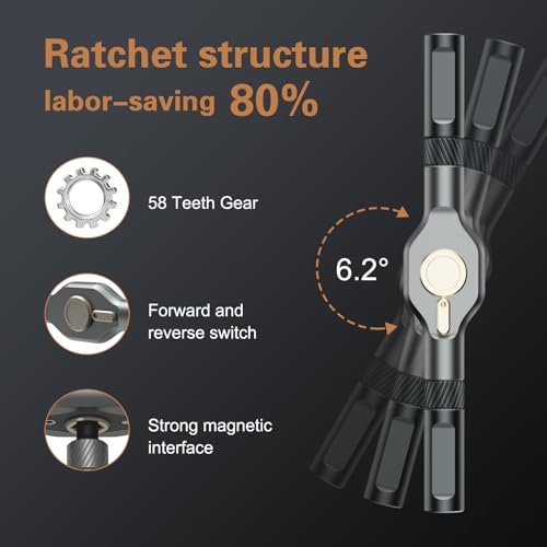 24 in 1 Magnetic Screwdriver Set, DIY Ratchet Screwdriver Set, Multi Bit Magnetic Drive Set with Detachable Ratchet Handle, Portable Precision Repair Tool Kit for Furniture Computer Bicycle