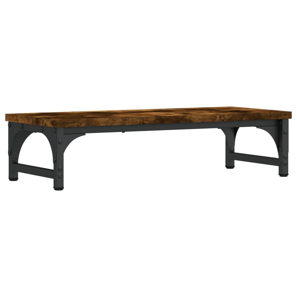 vidaXL Monitor Stand, Display Stand for Laptops and Monitors, Computer Stand with Adjustable Legs, Monitor Stand Riser, Smoked Oak Engineered Wood