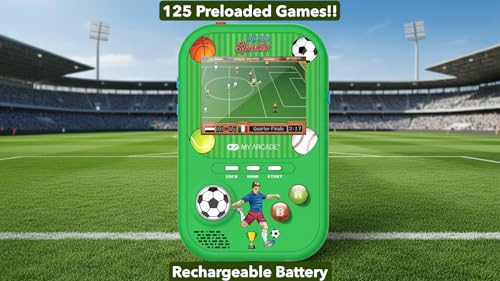 Image of My Arcade All Star Sports Gamer Fun: Includes 125 Preloaded Games, Retro Portable Game Console, Soccer Toys, Rechargeable Battery
