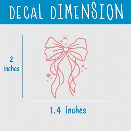 Image of Set 3Pcs Pink Bow Rearview Mirror Decal Bow Cute Trendy Bow Stickers Aesthetic Bow, Bookish Sticker, Water Bottle Laptop Decal, Vinyl Waterproof 2 Inches Car Accessories for Women Girl Mom