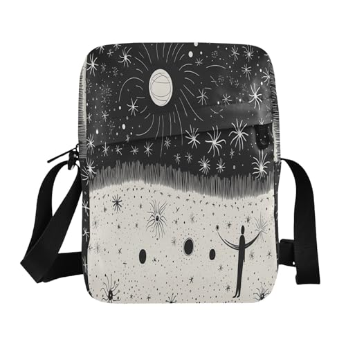 messenger bag for men Small Crossbody Bags Purses Cross Body Bag Adjustable Strap for Outdoor Daily Outdoor Daily- Planet Star White