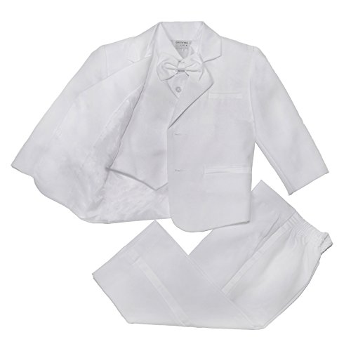 Nancy August Modern Baby Boy Formal Tuxedo with Vest-White-S