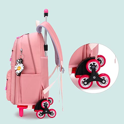 Mochilas escolares para meninas com rodinhas, mochila infantil infantil, mochila de viagem casual pr