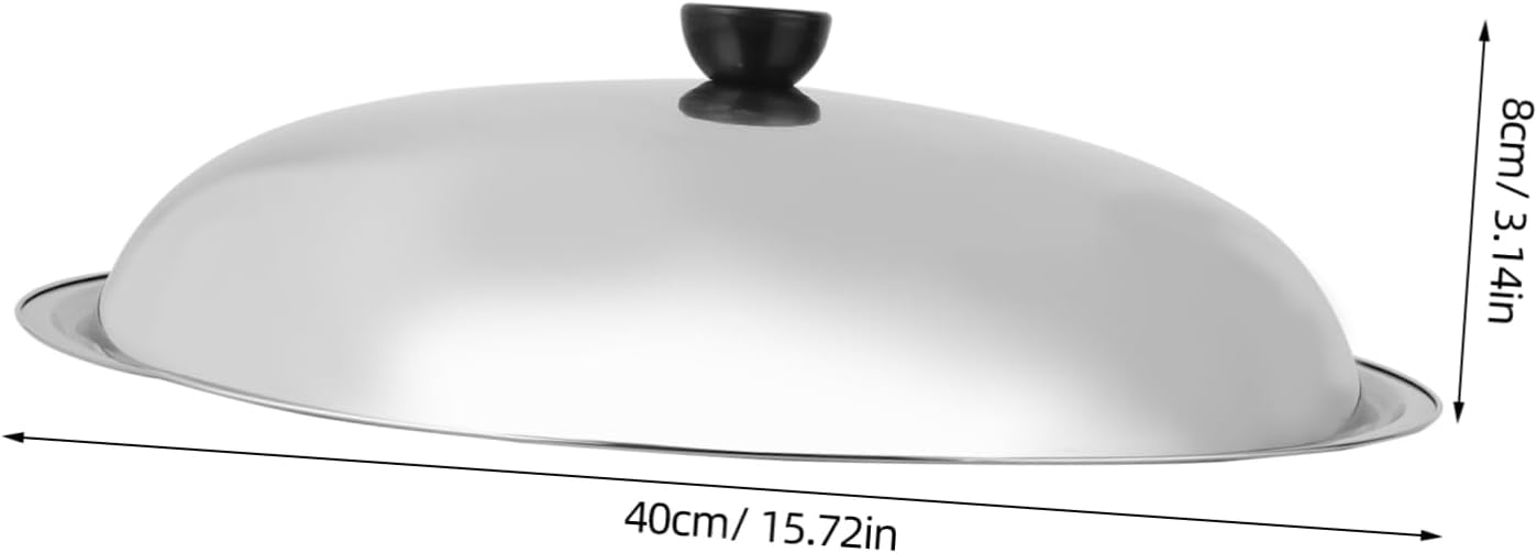 Stainless Steel Pot Cover with Knob Anti-scalding Cooking Tool Kitchen Gadget Prevents Oil Splashing Retains Steam Elegant Stylish Design