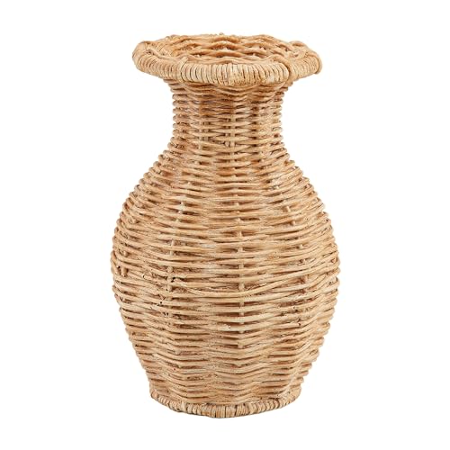 Mud Pie Flared Resin Basket Weave Vase; 6