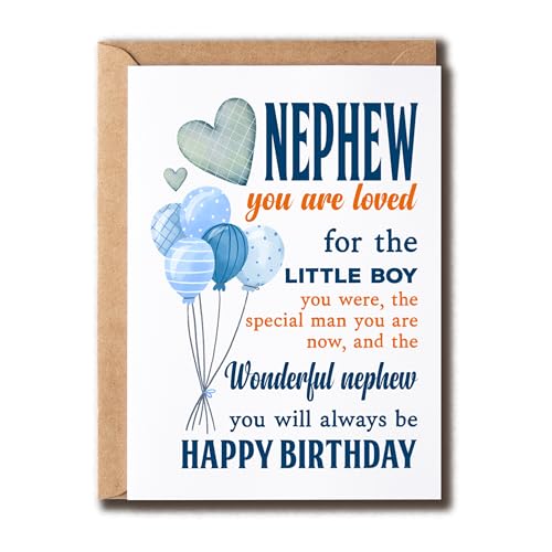 KiKi9xDesigns Nephew You Are Loved For The Little Boy You Were -  nbs[o[Xf[J[h - 킢A - fGȒa - Ƒ̃J[h
