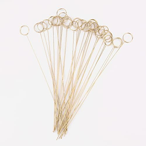 Gukasxi 30Pcs Metal Wire Floral Place Card Holder Round Shape Memo Floral Pick Clip Table Card Note Photo Memo Holder  for Wedding Birthday Baby Shower Party Favor