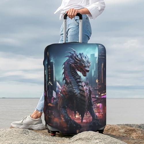 Urban Mechanical Dragon Travel Luggage Covers - Elasticity Suitcase Covers Protector for Luggage 18-32 Inch 7
