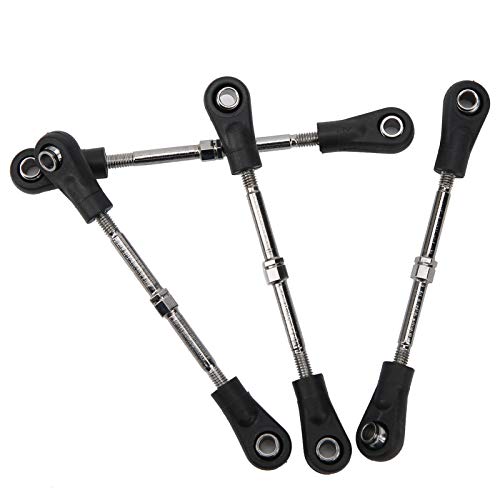 Accesorios para Orugas 1/10 RC, Varilla de Varillaje Superior Trasera Ajustable, 4 Piezas de Varilla de Dirección RC, Piezas RC para Coche Todoterreno 1/10 RC