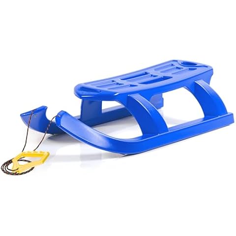 ArcticThrill Snow Sled for Kids - SnowTwin Sledge - Single Rider Racer Toboggan with Pull Rope; Outdoor Plastic Winter Sleigh for Toddlers & Kids Cover