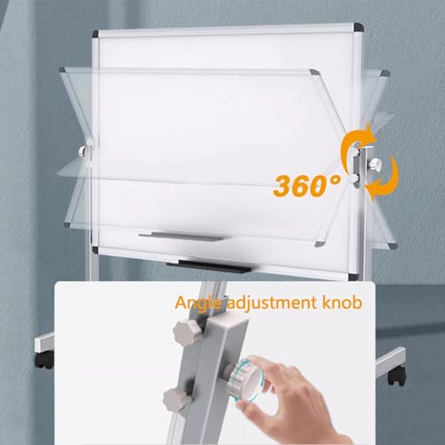 Support métallique pliable pour tableau blanc avec angle réglable et roues verrouillables