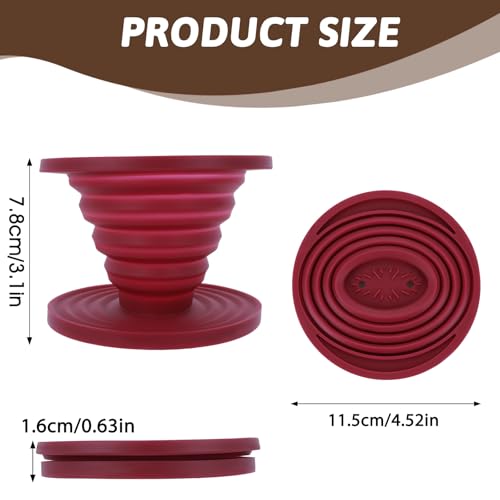 Image of Coffee Dripper, Collapsible Silicone Coffee Dripper Foldable Travel Pour Over Maker Reusable Filter Camping makers for Backpacking Camping Travel Home Office