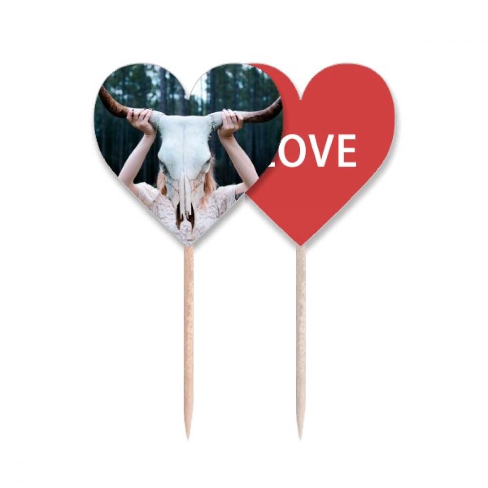 Cure-dents drapeau love cœur pour décoration de muffins et amuse-bouches