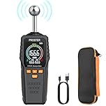 Proster Rechargeable Wall Moisture Meters - Pinless Damp Meter with Colour LCD Screen Sound Light Alarm 58mm Spherical Probe Damp Detector Detects 5-40 mm Depth for Wood Building Cardboard Concrete