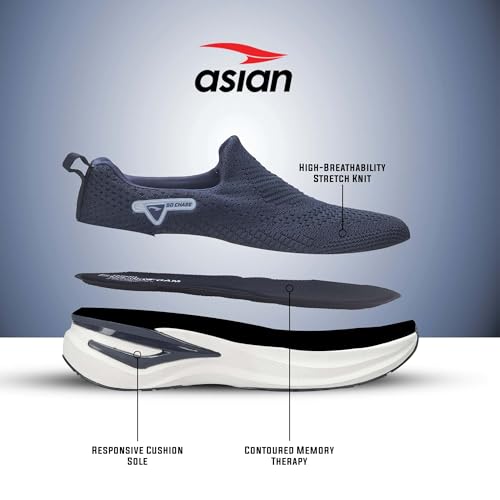 Image of ASIAN Wonderwalk Pro-16 Men's Walking Shoes with Ultra-Soft Cushioning | Slip- On Shoes with Lightweight Design | Ideal for Daily Walking, Gym & Travel