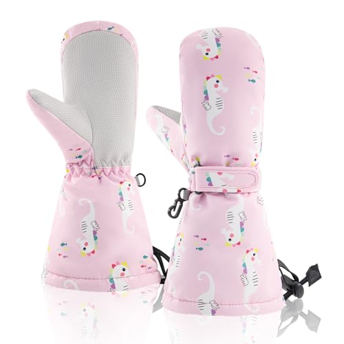 Image of BAVST Winter Kids Waterproof Gloves for Boys Girls Snow Ski Toddler Baby Mittens Outdoor for Infant Teens 1-5T