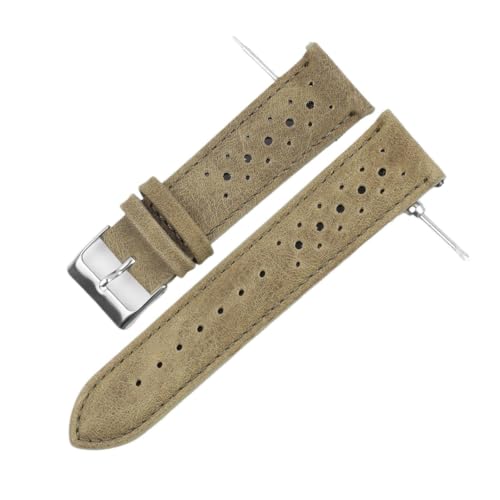 Correa de piel vacuna auténtica perforada de alta calidad para relojes de 18mm a 24mm