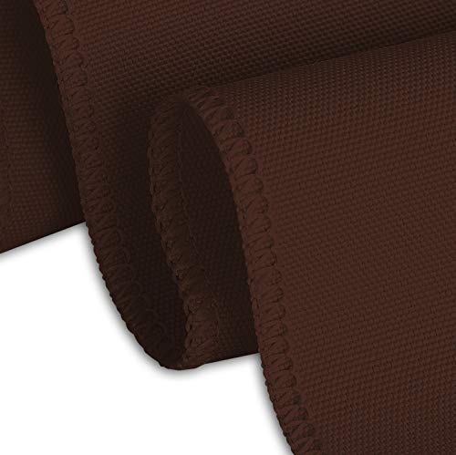 Nappe ronde polyester chocolat haut de gamme LinenTablecloth - 6