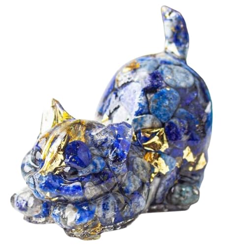Ya en mundofriki.es: Genérico Figura de Gato de Cristal Natural Tallado Azul Oscuro – Decoración de Escritorio y Hogar, Piedra Curativa Cubierta con Resina – Adorno Animal Colorido para Oficina y Sala