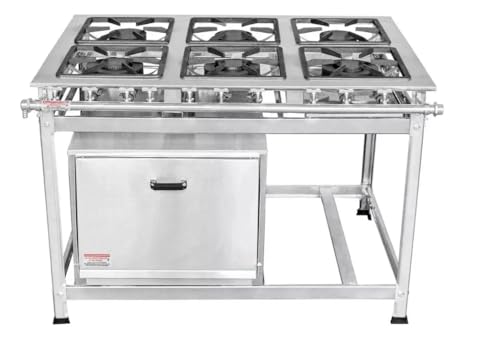 Fogão Industrial 6 Bocas 30x30 P5 em Aço Inox com Forno