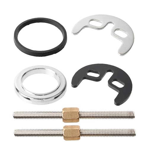 Robinet de lavabo avec vis M6 80 mm pour lavabo monobloc et évier de cuisine avec plaque circulaire chromée, plaque de fixation fer à cheval, disque en...