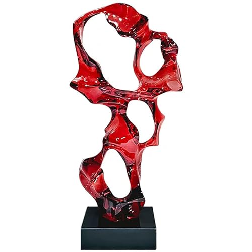 透明樹脂製フェイクロック、手作りのアートストーン装飾、家庭・ホテル・ギャラリー展示に最適(Red,30.7in/78cm)