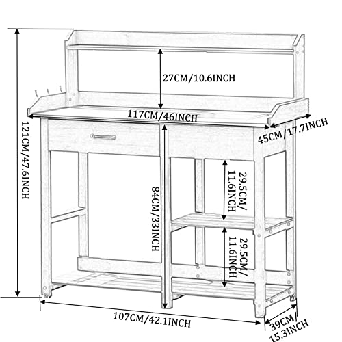 Ławka doniczkowa, regał na kwiaty, do bonsai, stojak na rośliny, do wewnątrz i na zewnątrz, regał na doniczki, do domu, na trawnik, do ogrodu, na balkon, niebieski