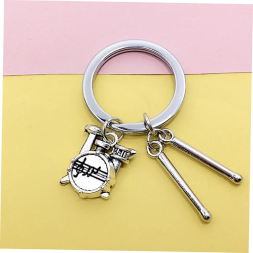 Llavero colgante de baqueta de batería BESPORTBLE, estilo metal plateado, para músicos, mochilas, bolsos y carteras miniatura 4