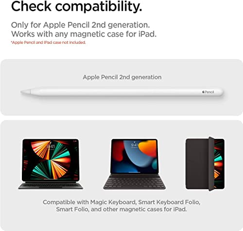 Spigen Pencil Holder for Apple Pencil Pro, 2nd Gen, Lenovo Yoga Pen, Galaxy S Pen, Compatible with Magic Keyboard, Smart Keyboard, Smart Folio, Magnetic iPad Cases, Wireless Charging Safe, Black - image 9