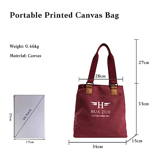 Image of CORIOS Canvas Handbag Women Tote Bag Large Capacity Shoulder Bag Multi-Pockets Top Handle Bag with Zipper Casual Hobo Bag