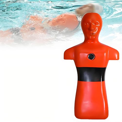 PoiToe Maniquí de Entrenamiento de Rescate Acuático, Equipo de Entrenamiento de Rescate en Piscina, 110,2 Libras, Drenaje Rápido, Uso a Largo Plazo, Adecuado para Ejercicios en Equipo Orange