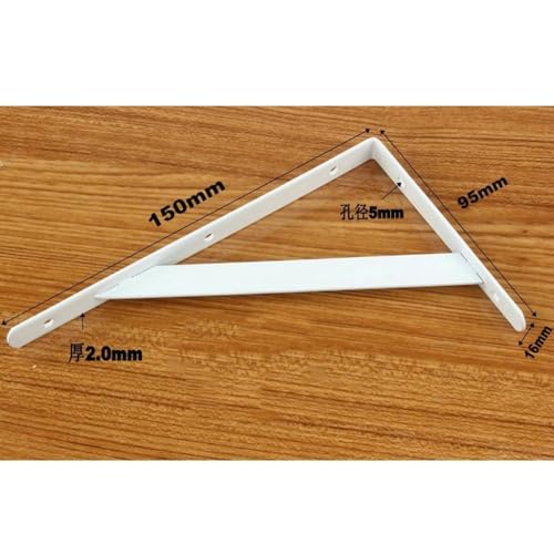 Image of bnf 2x2 Pieces Metal L Shaped Wall Shelf Bracket Rack Support 150x95x2mm White | Home Decor
