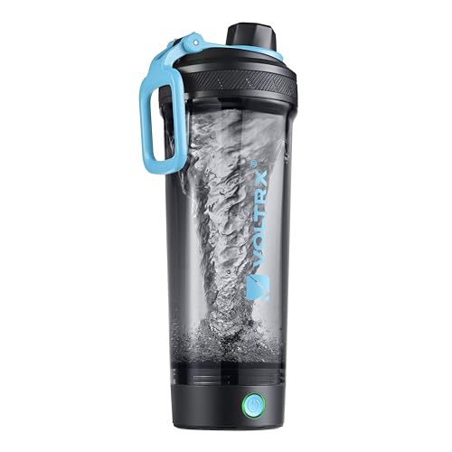 Image of VOLTRX Shaker Bottle, Gallium USB C Rechargeable Electric Protein Shake Mixer, Shaker Cups for Protein Shakes and Meal Replacement Shakes, BPA Free, Made with Tritan, Blue, 27oz