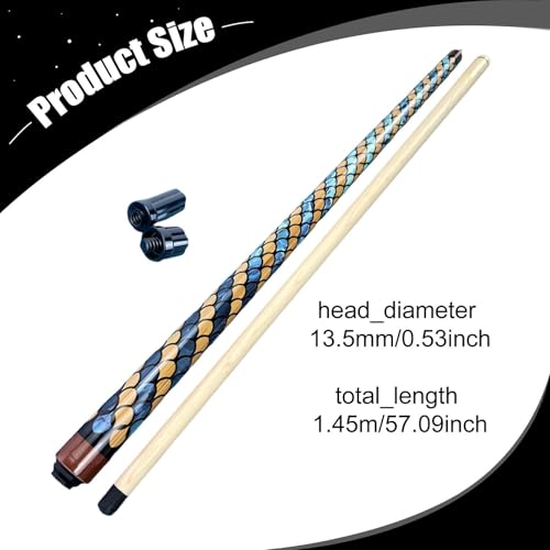 Taco de billar profesional de madera ergonómico 145 cm miniatura 4