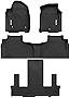 OEDRO Floor Mats 3 Row Liner Set Compatible with 2021-2023 Chevrolet Tahoe/GMC Yukon(Yukon Denali)/Cadillac Escalade (Only Fits with 2nd Row Bucket Seats), Black TPE All-Weather Guard