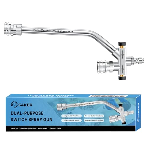 Saker Foam Cannon Dual Connector Accessory Dual-Purpose Switch Spray Gun Foam Cannon for Pressure Washer for Car Washing and Cleaning