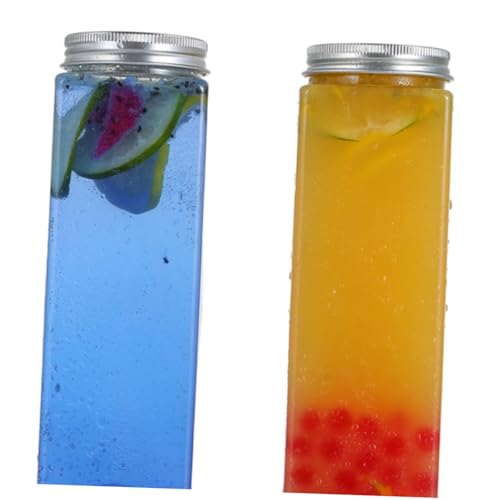 VALICLUD 10個使いやすい黒ねじ蓋付き食品グレード飲料保存容器 透明プラスチック水 ジュースボトル飲料瓶