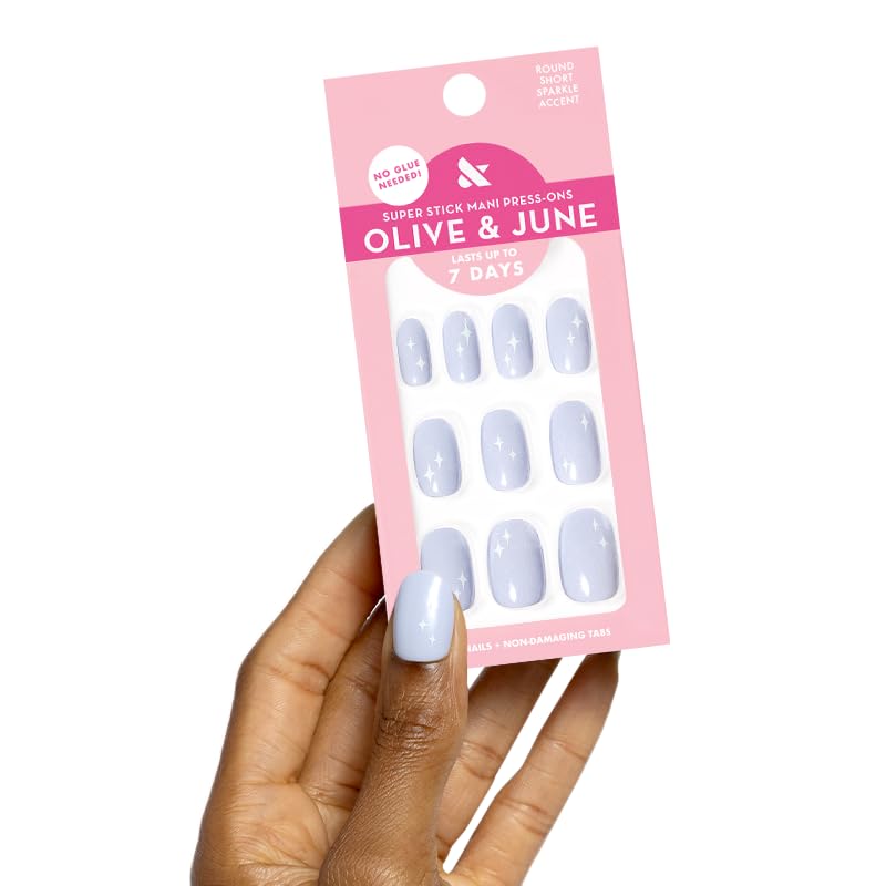 Olive & June Super Stick Press-On Nails, Sparkle Accent