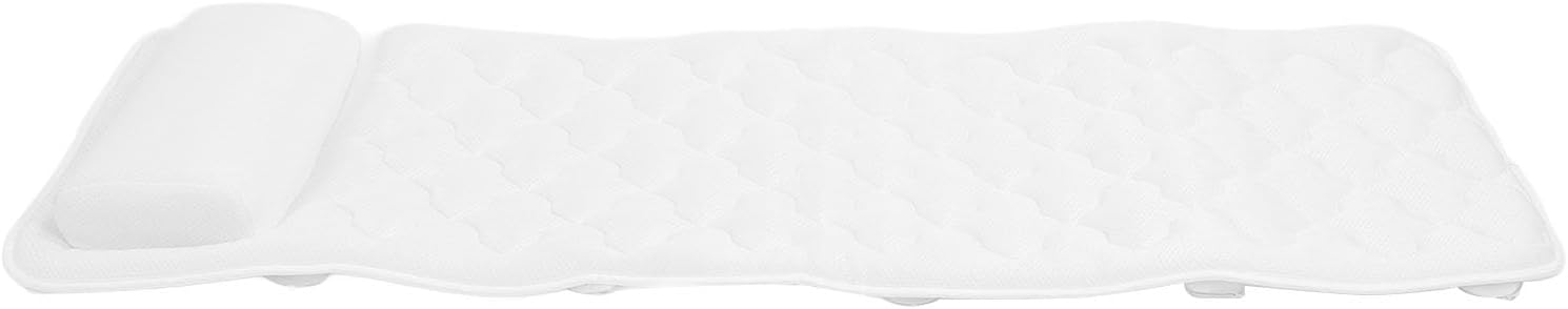 Focket Bath Pillow, 50.2in Ergonomic Non Slip Spa Pillow Bathtub, Neck Support with Suction Cups Back Headrest Cushion for Curved Straight Tubs (Type A)