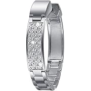 VIQIV Jewelry Bangle for Fitbit Alta Band and Alta HR Band, Elegant Bling Stainless Steel Wrist Straps Bracelet Accessories for Women