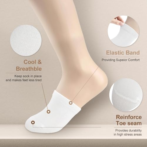 10 Pairs (5 White & 5 Black) Cotton Toe Topper Mule Socks2