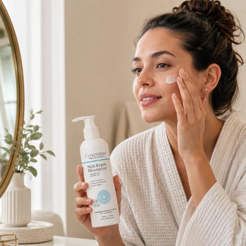 Image of Skin Repair Moisturizer Cream with Hyaluronic Acid, Ceramides & Centella Asiatica | Daily Face Moisturizer with UV Filters for Hydration & Barrier Care for Dry & Sensitive Skin 180ml