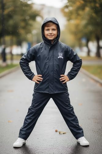 Image of Trustous Boys PVC Double Layer Waterproof Raincoat Kids Boys Waterproof PVC Double Layer Raincoat|Boys Transparent PVC Double Layer Rainwear|Boys Heavy Duty PVC Double Layer Raincoat