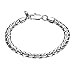 Produktbild PROSTEEL Herren Armband Edelstahl Venezianierkette Box Kette Armband 6mm Breit Fashion Kettenarmband Armkette für Herren, Länge 22CM, Silber