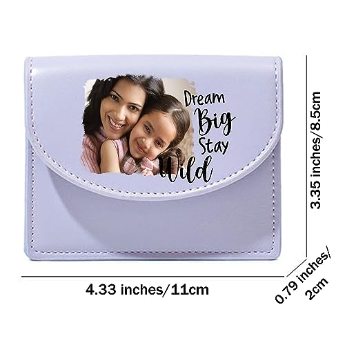 Amerixun Custom Logo Text Wallet, Personalized Small PU Leather Cash Pocket, Women Girl Card Holder Wallet (Flip)2