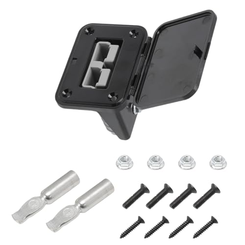 GNXfixt 120A Unterputz Einbaurahmen mit Abdeckung stecker,Panel Basistaubschutzabdeckung Kompatibel mit Anderson Steckverbinder inkl für Auto Wohnmobil Wohnwagen Motorrad Boot Solaranlagen