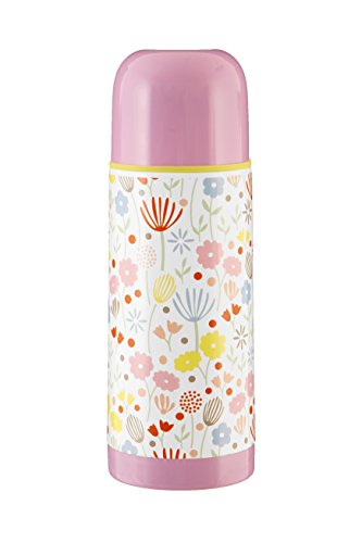 Premier Housewares Mimo Casey Vacuum Flask, Double Walled, 350ml, Stainless-Steel, Pink, 7 x 7 x 20 cm, 350 ml