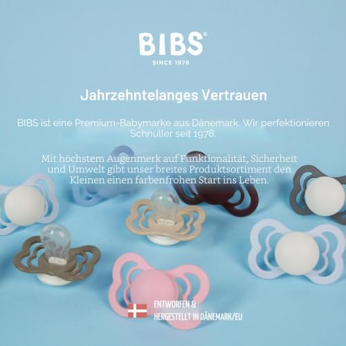 BIBS Supreme Schnuller, 0-6 Monate, 2er-Pack, Vanilla/Sky Blue – Ansicht 6