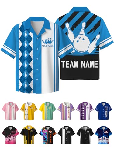 Customized Bowling Shirt Personalized Bowling Jersey for Men Women Team Custom Name Retro Shirts Button Down Unisex Clothing